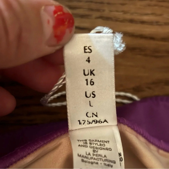 NWOT La Perla red and purple bikini bottoms in size large - Picture 2 of 13